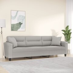 Trivietė sofa su pagalvėmis , šviesiai pilka kaina ir informacija | Sofos | pigu.lt