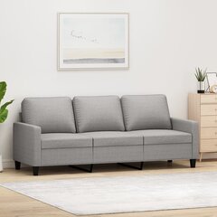 Trivietė sofa, Audinys, 180cm, šviesiai pilka цена и информация | Диваны | pigu.lt