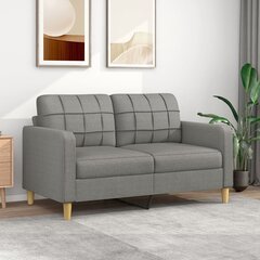 Dvivietė sofa, Audinys, 140cm, tamsiai pilka цена и информация | Диваны | pigu.lt