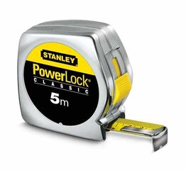 Stanley 33 194 Powerlock matavimo juosta, 5 m kaina ir informacija | Mechaniniai įrankiai | pigu.lt