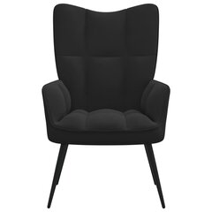 Poilsio kėdė, juodos spalvos, aksomas kaina ir informacija | Svetainės foteliai | pigu.lt