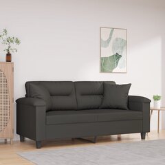 Dvivietė sofa su pagalvėmis , tamsiai pilka цена и информация | Диваны | pigu.lt