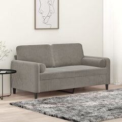 Dvivietė sofa su pagalvėmis , pilka kaina ir informacija | Sofos | pigu.lt