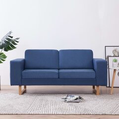 Dvivietė sofa, mėlyna, audinys kaina ir informacija | Sofos | pigu.lt