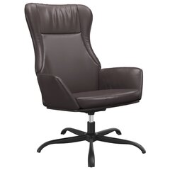 Poilsio kėdė, rudos spalvos, dirbtinė oda kaina ir informacija | Svetainės foteliai | pigu.lt