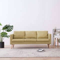 Trivietė sofa, žalia, audinys цена и информация | Диваны | pigu.lt