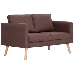 Dvivietė sofa, ruda, audinys цена и информация | Диваны | pigu.lt