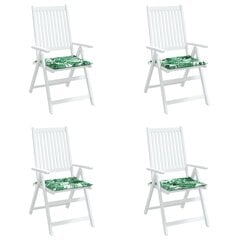 Kėdės pagalvėlės, 4vnt., 40x40x3cm, audinys, su lapais kaina ir informacija | Pagalvės, užvalkalai, apsaugos | pigu.lt