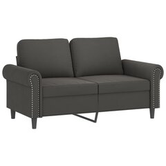 Dvivietė sofa, tamsiai pilkos spalvos, 120cm, aksomas цена и информация | Диваны | pigu.lt