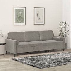 Trivietė sofa su pagalvėmis , šviesiai pilka цена и информация | Диваны | pigu.lt