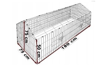 Клетка для кроликов 75 х 180 х 75 см. цена и информация | Клетки и аксессуары для грызунов | pigu.lt