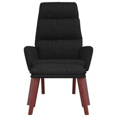 Poilsio kėdė su taburete, Audinys, juoda kaina ir informacija | Svetainės foteliai | pigu.lt
