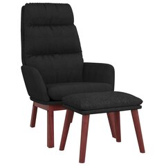Poilsio kėdė su taburete, Audinys, juoda kaina ir informacija | Svetainės foteliai | pigu.lt