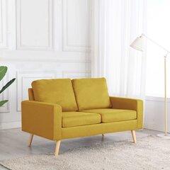 Dvivietė sofa, geltonos spalvos, audinys цена и информация | Диваны | pigu.lt