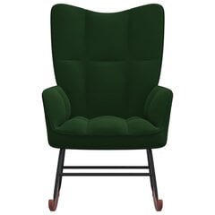 Supama kėdė, tamsiai žalios spalvos, aksomas цена и информация | Кресла в гостиную | pigu.lt