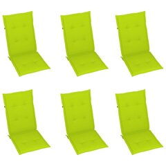 Pagalvėlės kėdei, 6 vnt., 120x50x4 cm, žalios цена и информация | Подушки, наволочки, чехлы | pigu.lt