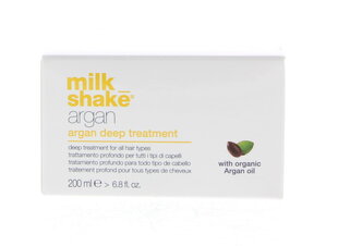 Maitinamoji plaukų kaukė su argano aliejumi Milk Shake Argan Deep Treatment 200 ml kaina ir informacija | Priemonės plaukų stiprinimui | pigu.lt