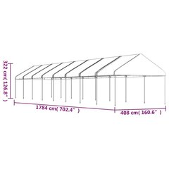 Pavėsinė , 17,84x4,08x3,22 m, balta kaina ir informacija | Pavėsinės | pigu.lt