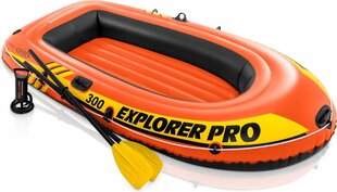 Pripučiama trivietė valtis Intex Explorer Pro 300 58358NP, oranžinė, 200kg kaina ir informacija | Valtys ir baidarės | pigu.lt