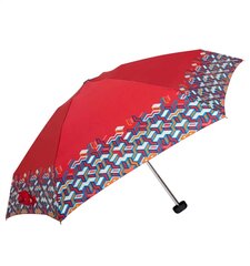 Moteriškas plokščias mini skėtis, tetris-red Parasol kaina ir informacija | Moteriški skėčiai | pigu.lt