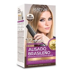 Braziliško plaukų tiesinimo rinkinys Kativa Pro Blonde kaina ir informacija | Priemonės plaukų stiprinimui | pigu.lt