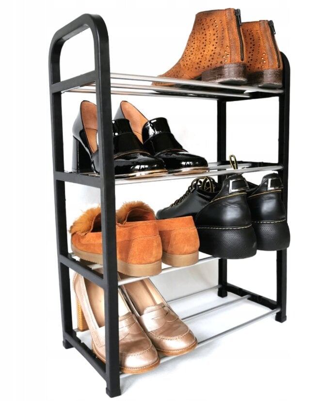 Batų stovas, juodas kaina ir informacija | Batų spintelės, lentynos ir suolai | pigu.lt