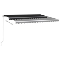 Automatinė markizė su LED/vėjo jutikliu, juoda, 400x350 cm kaina ir informacija | Skėčiai, markizės, stovai | pigu.lt