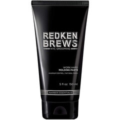 Plaukų modeliavimo pasta Redken Brews Work Hard Molding Paste, 150 ml kaina ir informacija | Plaukų formavimo priemonės | pigu.lt