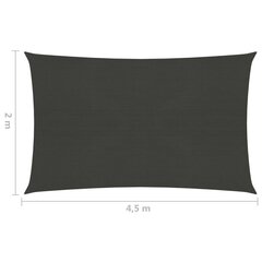 Uždanga nuo saulės, antracito spalvos, 2x4,5m, HDPE, 160g/m² цена и информация | Зонты, маркизы, стойки | pigu.lt