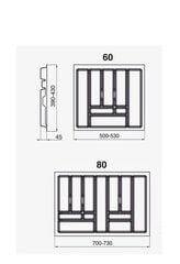 NOVO stalo įrankių įdėklas 80 cm baltas цена и информация | Комплектующие для кухонной мебели | pigu.lt