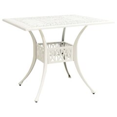 Sodo staliukas, baltos spalvos, 90x90x73cm, lietas aliuminis kaina ir informacija | Lauko stalai, staliukai | pigu.lt