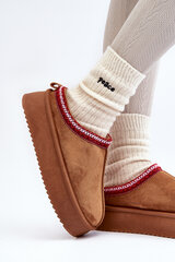 Slippers On Thick Sole In Brown Eco Suede Sylva 29610-21 цена и информация | Женские тапочки | pigu.lt