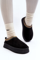 Slippers with Thick Sole in Black Eco Suede Sylva 29612-21 цена и информация | Женские тапочки | pigu.lt