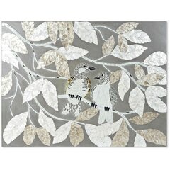 Drobė DKD Home Decor Stiklas Paklodės Medžio MDF (90 x 4 x 70 cm) kaina ir informacija | Interjero detalės | pigu.lt