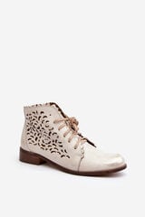 Lace-up Women's Ankle Boots Zazoo 2871 Gold Distressed 29620-21 цена и информация | Женские сапоги | pigu.lt