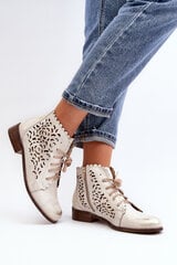 Lace-up Women's Ankle Boots Zazoo 2871 Gold Distressed 29620-21 цена и информация | Женские сапоги | pigu.lt