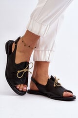 Leather Flat Sandals Zazoo 2898 Black 29654-21 цена и информация | Женские босоножки | pigu.lt