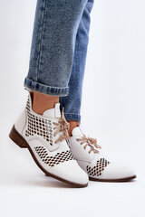 Leather Cut-Out Boots Zazoo 2704 White 29665-21 цена и информация | Женские сапоги | pigu.lt