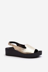 Zazoo 2893 Women's Leather Sandals on Thick Sole Gold 29670-21 цена и информация | Женские босоножки | pigu.lt