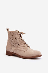 S.Barski HY66-136 Women's Patterned Ankle Boots Light Beige 29713-21 цена и информация | Женские сапоги | pigu.lt