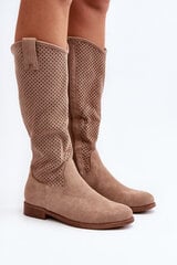 S.Barski HY66-139 Openwork Women's Boots Beige 29715-21 цена и информация | Женские сапоги | pigu.lt