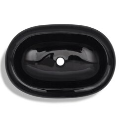 Раковина для ванной керамическая, черная, овальная цена и информация | Раковины | pigu.lt