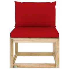 Modulinė vidurinė sodo sofos dalis su pagalvėlėmis, ruda kaina ir informacija | Lauko kėdės, foteliai, pufai | pigu.lt