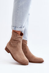 Women's Cutout Flat Ankle Boots Beige S.Barski HY66-135 29719-21 цена и информация | Женские сапоги | pigu.lt