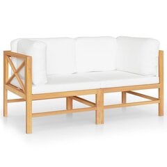 Dvivietė sodo sofa su kreminėmis pagalvėlėmis, ruda цена и информация | Садовые стулья, кресла, пуфы | pigu.lt