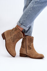 Women's Beige Lace-up Boots Lewski Shoes 3301/2 29793-21 цена и информация | Женские сапоги | pigu.lt