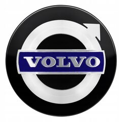 Dangteliai VOLVO dangteliai 64 mm blizgios juodos spalvos kaina ir informacija | Auto reikmenys | pigu.lt