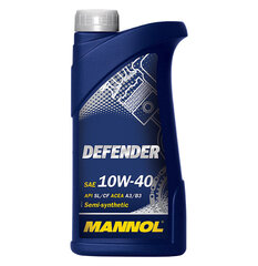 Универсальный полусинтетическое моторное масло Mannol Defender 10W-40, 1 л цена и информация | Моторные масла | pigu.lt