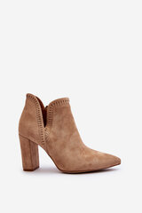 Women's ankle boots with cut-out beige Kerestia 29850-21 цена и информация | Женские сапоги | pigu.lt