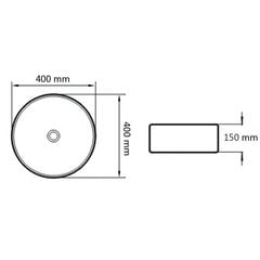 Praustuvas 400x160, juodas kaina ir informacija | Praustuvai | pigu.lt